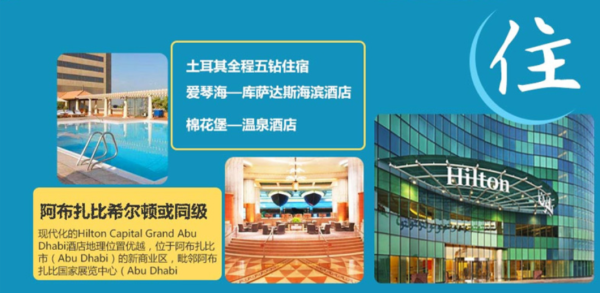 上海-土耳其+迪拜+阿布扎比15天14晚跟团游(含签导,宿5钻酒店)
