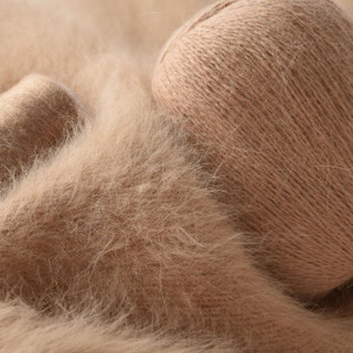 奥丝布莱特 羊绒线 长毛毛线 14/2中粗线 手编机织均可 婴儿宝宝毛线 围巾线J05 浅棕色
