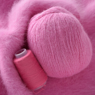 奥丝布莱特 羊绒线 长毛毛线 14/2中粗线 手编机织均可 婴儿宝宝毛线 围巾线J05 水粉色