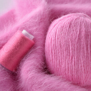 奥丝布莱特 羊绒线 长毛毛线 14/2中粗线 手编机织均可 婴儿宝宝毛线 围巾线J05 水粉色