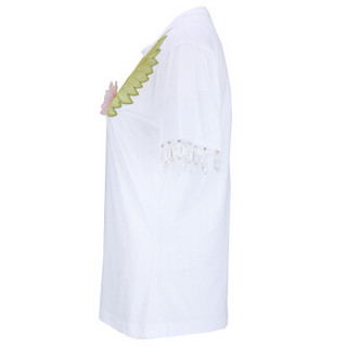 PINKO 女士白色棉质绣花短袖T恤 1B135D 5071 Z04 XS
