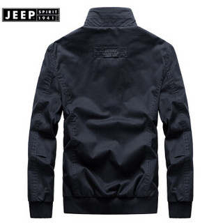 JEEPSPIRIT吉普 2019春秋季新品 型男式夹克 男款大码夹克外套  RSC1671黑色 M