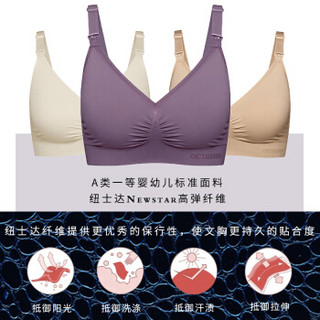 十月皇后 升级版哺乳文胸无钢圈怀孕期胸罩喂奶孕妇内衣QH1021 粉色 S