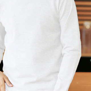 金盾（KIN DON）毛衣  新款男士休闲长袖高领纯色毛衣1212-M39白色XL