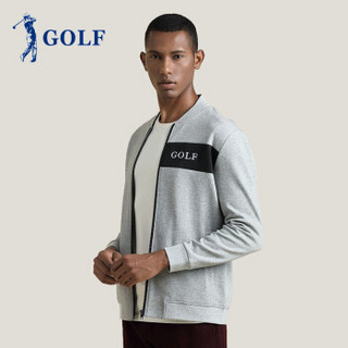 高尔夫（GOLF）男士休闲针织衫2018秋季新款开衫针织衫外套C3825043 灰色 175/92(L)_50