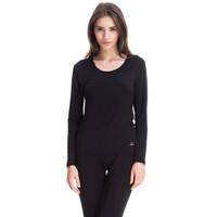 JOCKEY 秋衣秋裤女棉质保暖内衣套装情侣款舒适柔软贴身套装 J1512402-001-L 001黑色 L