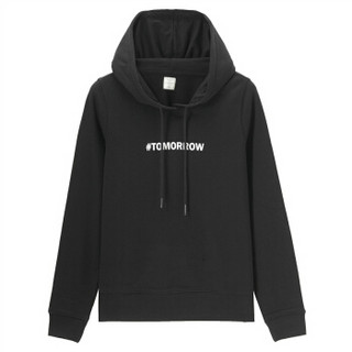 佐丹奴（Giordano） 女装卫衣 女T恤宇宙主题印花连帽卫衣05398624  01标志黑色 小码(155/76A)