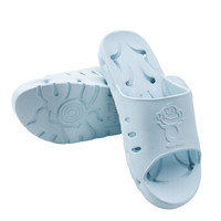 BAIHOU 白猴 浴室洗澡侧漏水防滑按摩情侣居家用凉拖鞋女 T-1801 浅蓝40-41码