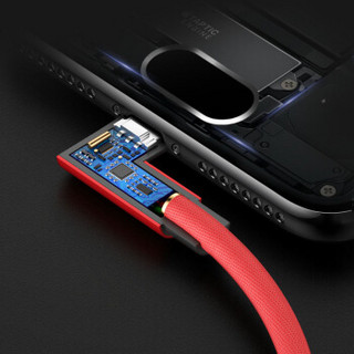 派滋 苹果数据线加长 iphonexsmax/x/8plus/7/6手机快充电线器ipad充电单头线 弯头2米 蓝色