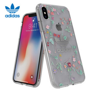 adidas（阿迪达斯）新品苹果iPhone X/Xs 5.8英寸手机壳保护套 防摔手机全包 时尚三叶草经典系列 透明小碎花