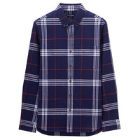 GIORDANO 佐丹奴 春季法兰绒保暖棉质休闲格子衬衫 13048701
