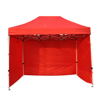鲸伦（KINGRUNNING）户外广告帐篷围布 遮阳挡雨篷摆摊围挡 大排档帐篷围墙 透明款9米红色围布（不含架子）