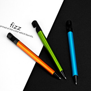 飞兹(fizz)0.5mm转动式多功能中性笔(带手机支架)/办公签字笔/水笔 绿色FZ440002D