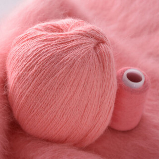 奥丝布莱特 羊绒线 长毛毛线 14/2中粗线 手编机织均可 婴儿宝宝毛线 围巾线J05 桃粉色