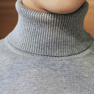 金盾（KIN DON）毛衣  新款男士休闲长袖高领纯色毛衣1212-M39灰色M
