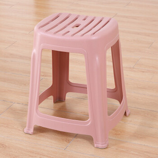 华恺之星 休闲椅凳子家用餐椅圆凳塑料凳HK5080粉色