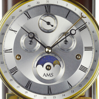 阿姆斯（AMS）德国原装时尚弧面居家客厅八音盒报时八音簧音簧八天机械挂钟