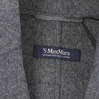MAX MARA STUDIO 麦丝玛拉 女士深灰色羊毛长款大衣 ALATI 043 38