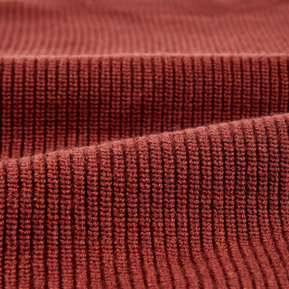 海澜优选长袖针织衫2018秋季新品男士纯色中领加厚套头毛衣FNZAJ38012A红棕(30)