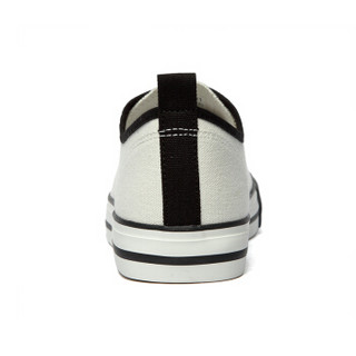 SATCHI 沙驰 情侣款舒适百搭黑白色经典帆布鞋  M6493161 白色 36