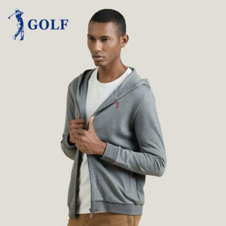 高尔夫(GOLF)卫衣男长袖秋季新品纯色针织开衫男装卫衣 C3825044 灰色 170/88(M)_48