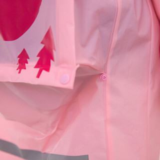 欣沁 儿童雨衣环保EVA带书包位学生背包防雨罩卡通大帽檐小孩雨披 XXL码 粉色