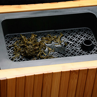 常生源 茶渣桶 竹木实木功夫茶具配件 带盖 内胆 过滤 水桶 海纳百川茶渣桶