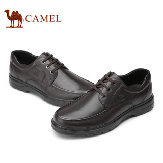 CAMEL 骆驼 牛皮系带舒适办公休闲皮鞋 A832060940 棕色 42