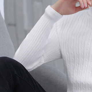 金盾（KIN DON）毛衣 新款男士修身高领纯色打底衫1212-M30白色M