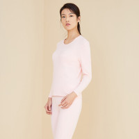 YOUR SUN 宜而爽 纯棉女士秋衣秋裤套装基础款保暖内衣圆领大码精梳棉衬衣 1300013126(G17/57N) CR53浅粉红 XXL/175