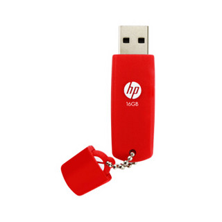 惠普 （HP）16GB USB2.0 U盘 v188w 红色 学生可爱电脑车载两用创意优盘