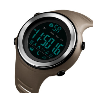 商品时刻美skmei智能手表男士多功能学生电子表蓝牙计步运动腕表卡其