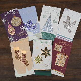 汤丞一品（TANGCHENGYIPIN）圣诞节日贺卡公司商务活动年会员工祝福纪念礼物卡明信片 1包7个款装