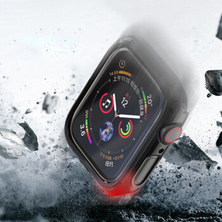 派滋 苹果iwatch4保护套壳 苹果手表4代保护套表盘全包外壳 手表S4周边配件 40mm 黑色