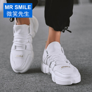 MR SMILE 微笑先生 运动休闲学生韩版潮流百搭嘻哈男板鞋 8872 白色 42