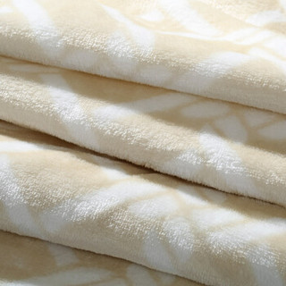 御棉堂 毛毯A类春夏空调法兰绒毯子毛巾被午睡法莱珊瑚绒盖毯被宿舍床单褥单双人 几何米色 180*200cm
