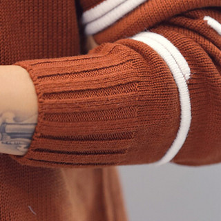 金盾（KIN DON）针织衫 新款男士时尚潮流加厚保暖圆领毛衣1014-SW68焦糖色3XL