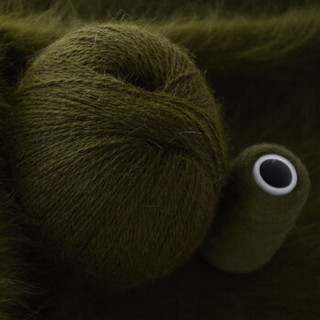 奥丝布莱特 羊绒线 长毛毛线 14/2中粗线 手编机织均可 婴儿宝宝毛线 围巾线J05 军绿色