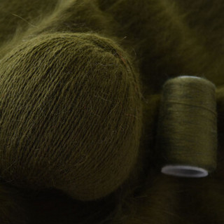 奥丝布莱特 羊绒线 长毛毛线 14/2中粗线 手编机织均可 婴儿宝宝毛线 围巾线J05 军绿色