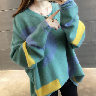 尚格帛 2018冬季新品女装毛衣女韩版学院风包芯纱针织打底衫长袖套头毛衣 LLMZ12GB 15660绿色 均码1