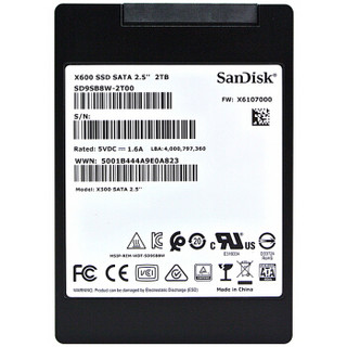 闪迪（SanDisk）2TB SSD固态硬盘 SATA3.0接口 X600系列-为工业环境铸造｜五年质保