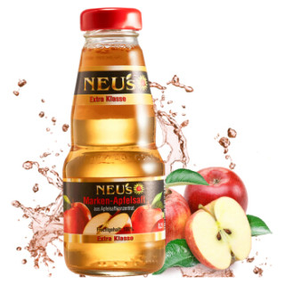 商品neus(乐易滋)德国原装进口果汁饮料 天然苹果汁 玻璃瓶装200ml*
