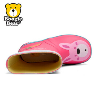 Boogie Bear韩国童鞋儿童雨鞋防滑女童雨靴男童中筒学生水鞋 BB191R0201波妮兔玫红色 28