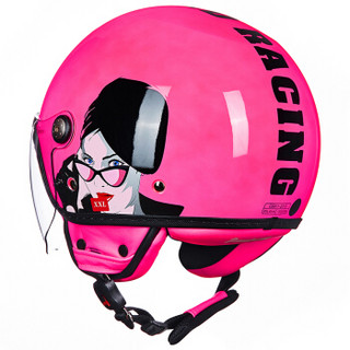 坦克（Tanked Racing）摩托车头盔头盔电动车头盔T583四季通用 循环透气舒适 L码 荧光鲜红Candy