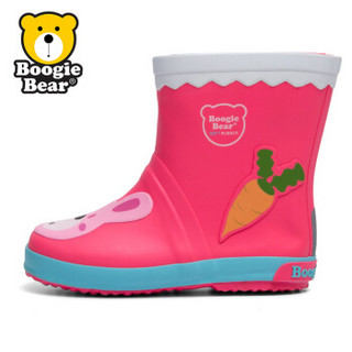 Boogie Bear韩国童鞋儿童雨鞋防滑女童雨靴男童中筒学生水鞋 BB191R0201波妮兔玫红色 30