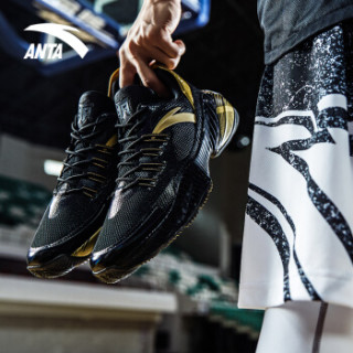 anta安踏低帮球鞋kt要疯系列新品篮球战靴运动鞋男11831110r黑金属金