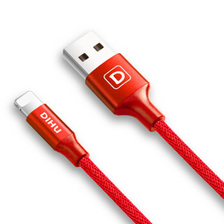 迪虎（DIHU） 苹果数据线 充电线iPhone6s/X/7/8plus/Xs Max/XR手机ipad加长快速充电器线布料 1.8米 红色