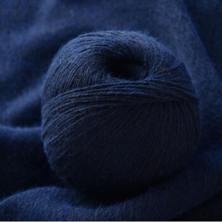 牧心 羊绒线毛线 21/3中粗线 手编机织均可 婴儿宝宝毛线 围巾线Z04 藏蓝色