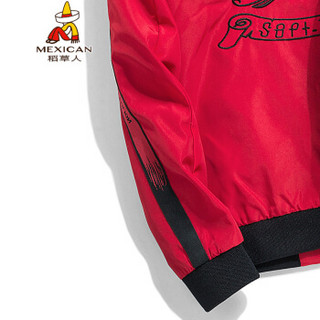 稻草人（MEXICAN）夹克外套男立领薄款男士外套修身棒球服商务休闲男装 M1802 红色 M