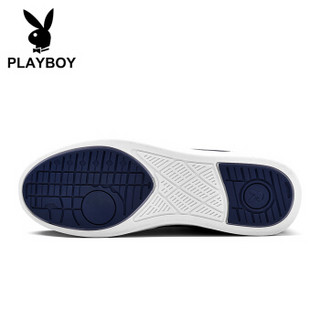 PLAYBOY 花花公子 韩版时尚休闲男靴小白鞋保暖防水防滑  深蓝 42 DA75225